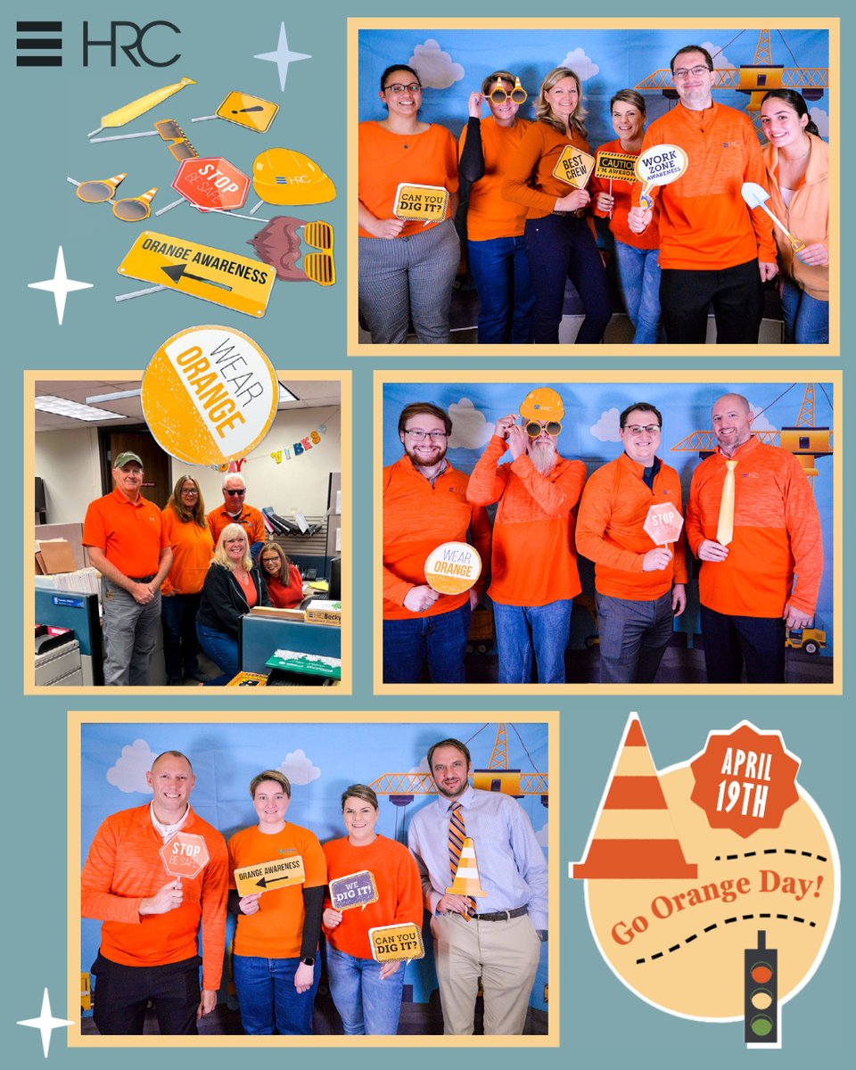 HRCengr's tweet image. It's National Work Zone Awareness Week, and today, April 19th is #GoOrangeDay. HRC team members proudly participated in this annual campaign by #GoingOrange. Construction season is upon us, and work zone safety is important to us today and every day. 🚧🧡

#hrcengr #mdot #orange