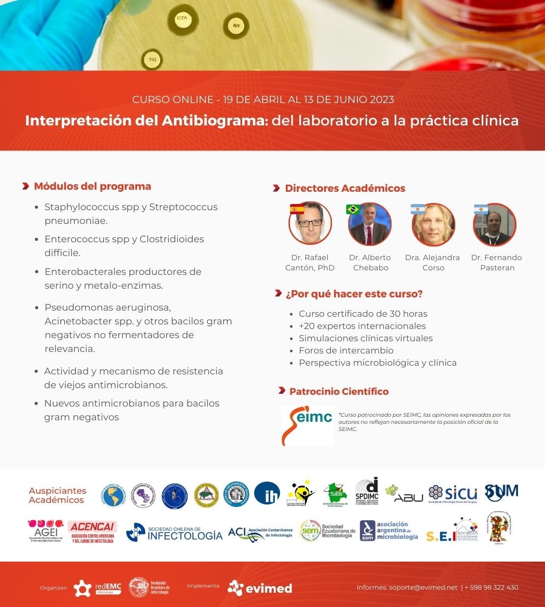📣 ¡𝗖𝗼𝗺𝗲𝗻𝘇𝗼́ 𝗲𝗹 𝗰𝘂𝗿𝘀𝗼 𝗱𝗲 𝗜𝗻𝘁𝗲𝗿𝗽𝗿𝗲𝘁𝗮𝗰𝗶𝗼́𝗻 𝗱𝗲𝗹 𝗔𝗻𝘁𝗶𝗯𝗶𝗼𝗴𝗿𝗮𝗺𝗮! Somos más de 2000 cursantes de toda Iberoamérica que estaremos compartiendo nuestras experiencias y conocimientos en el campus virtual 📷 
redemc.net/antibiograma20…