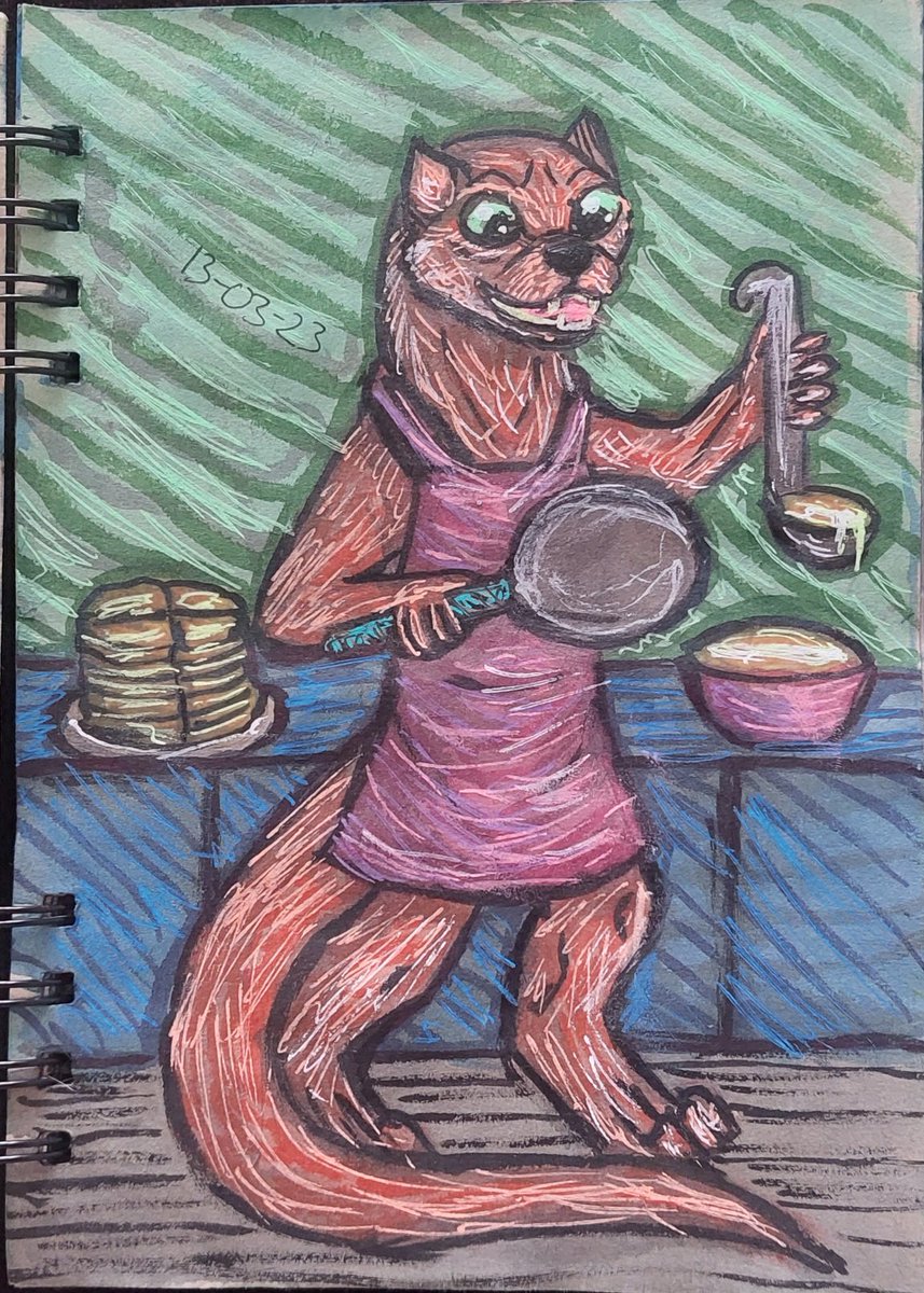 WolfMerciless's tweet photo. Pancakes Time 
Also the best food/Dessert I can make and serve you

( And yes I'm folding my pancakes when I remove them from the Pan)

Traditionart 2023 MercilessBlackWolf Nr.28

#Furry #Furryart #art #Fantasyart #MercilessBlackWolf #MercilessBlackWolfart2023 https://t.co/ZA5EyCHvnM