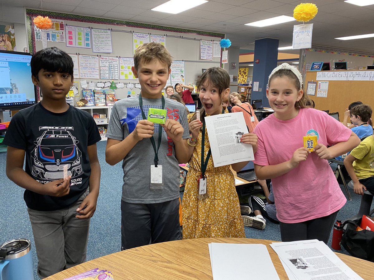 Learning about the history of gum with Mr. Wrigley and enjoying some classic flavors! <a href="/SampsonElem/">Sampson Elementary</a>
