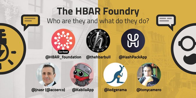 🎙️TODAY🎙️
Joey and Milan to EARTH: the HBAR Foundry; what are they and what do they do?

Co-hosted with <a href="/HBAR_foundation/">@HederaFndn</a>.