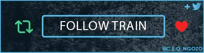 CEO_Ngozo's tweet photo. 📣 
If you want more followers engage here📍
Rules: 
1. Retweet 🔃
2. Comment ❤ &amp; follow everyone who likes your comment. 
👥
Will follow back💙 https://t.co/ev26Wdey1R