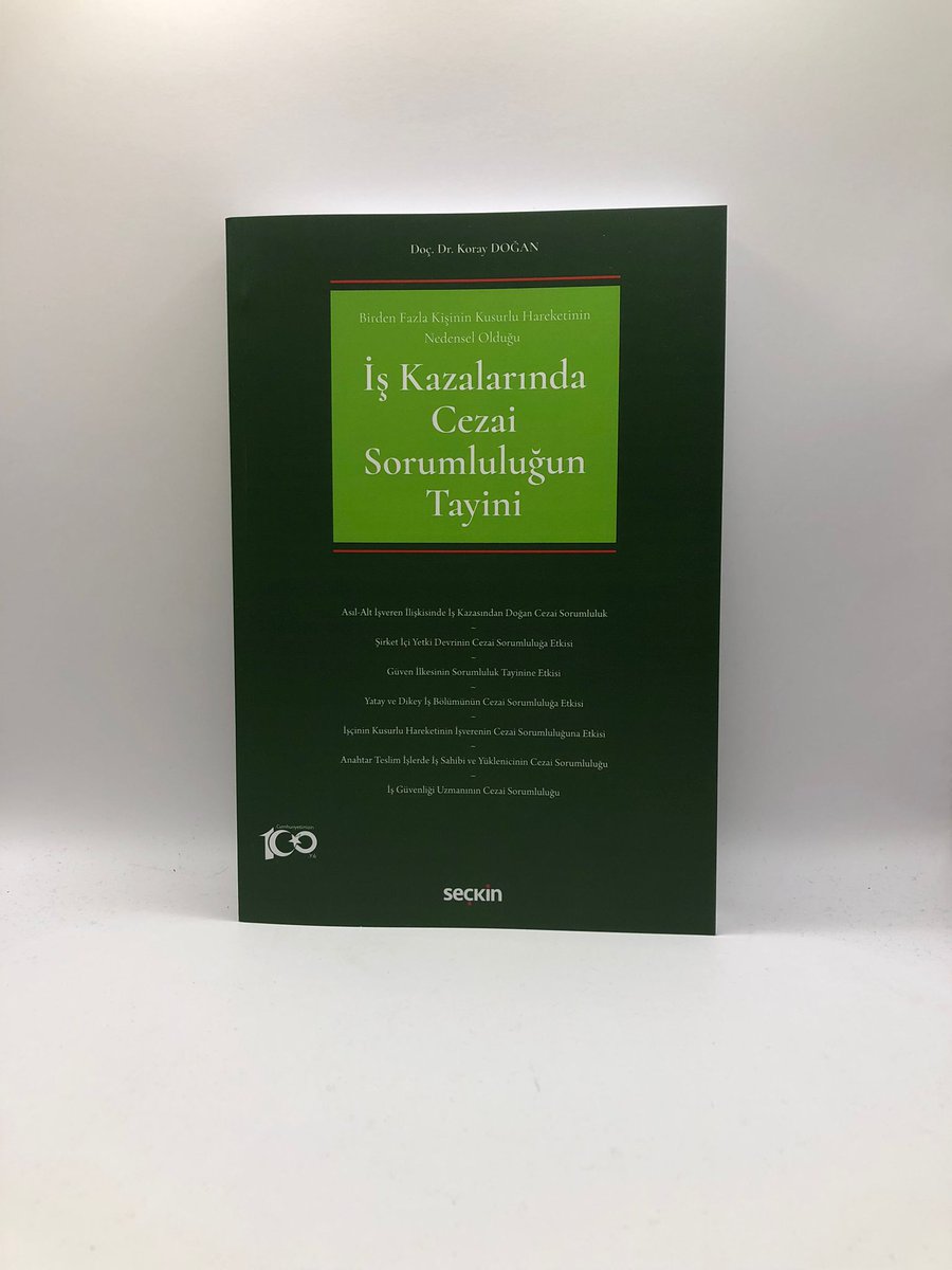 legalkitabevi's tweet photo. İş Kazalarında Cezai Sorumluluğun Tayini

Doç. Dr. Koray DOĞAN

1. Bası 2023/04

Türkiye’nin En Büyük Hukuk Kitabevi'nde (0216) 346 55 18 (0507) 655 17 37

https://t.co/BJreJMXl8y https://t.co/guDHTcriRe