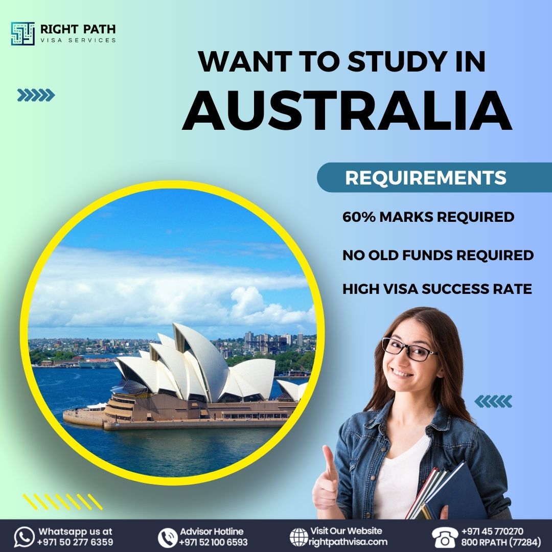 WANT TO STUDY IN AUSTRALIA.
REQUIREMENTS:
1-60% MARKS REQUIRED📞+971 52 100 6593
#RightPathVisaServices #TouristVisa #australia #sydney #usa #canada #melbourne #travel #uk #love #naturelover #sydneylocal #sydney #sydneylife #sydneyeats #australia #sydneyaustralia #sydneyfoodie