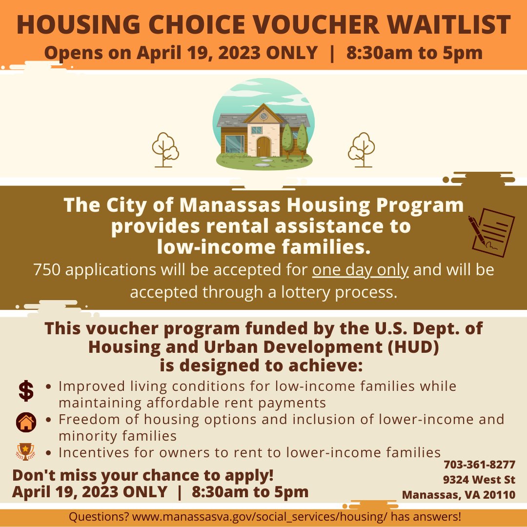 Manassas VA on Twitter "The Housing Choice Voucher Waitlist opens
