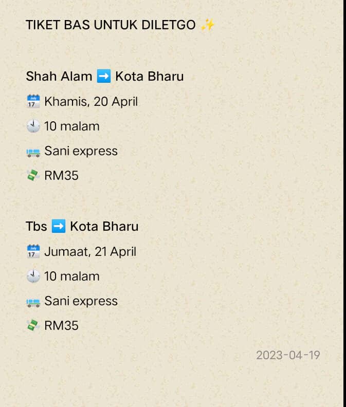 cnahusna's tweet photo. TIKET BAS UNTUK DILETGO. BERMINAT PM TEPI. SEBARKANN🥺 https://t.co/VqgOCVb0iB