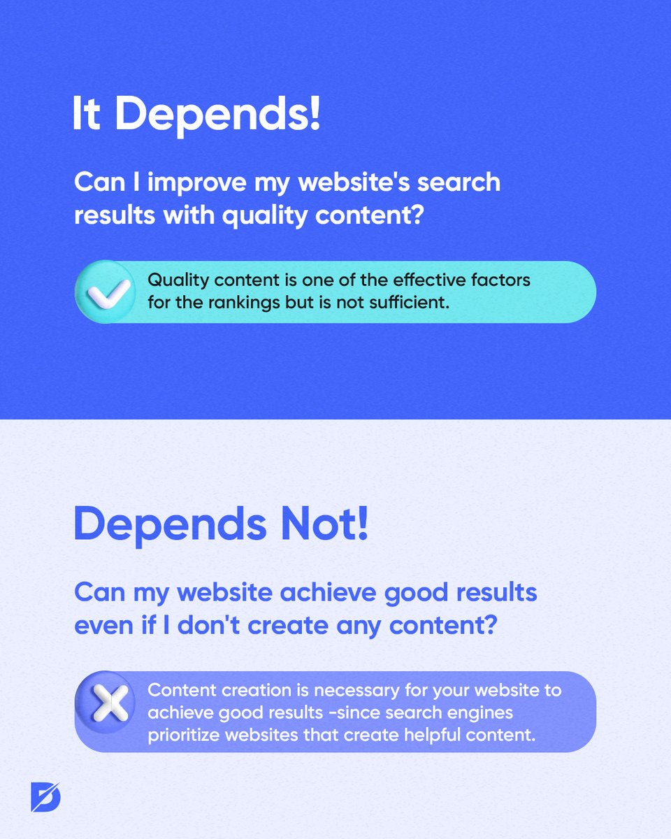 dopingercom's tweet photo. The response of "It Depends" is literally all over the place! 👀

While so many people are trying not to answer the questions with that, we prepared the ones that will never depend on something for you. 🤓

#dopinger #seo #seotips #dependson #seomemes #digitalmarketing https://t.co/4RvlgNb3fO