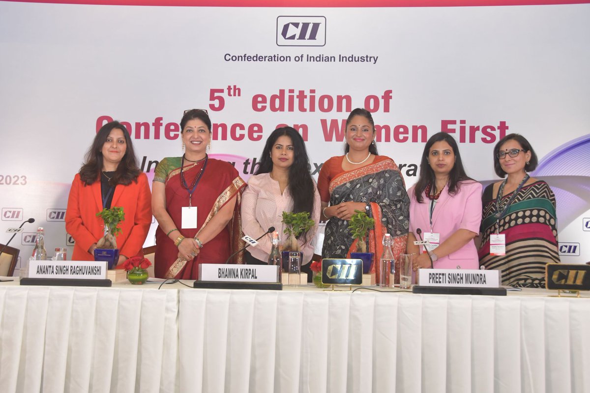 cii4nr's tweet photo. #CIIDelhi State successfully organized the CII - 5th edition of Conference on #WomenFirst on Tuesday, 11 April 2023 at New Delhi.  This unique conference has been well appreciated by the participants who had joined us.

#WomenEmpowerment #WomenLeadership #CII4NR (1/3)
@FollowCII https://t.co/2NBfL0YU4e