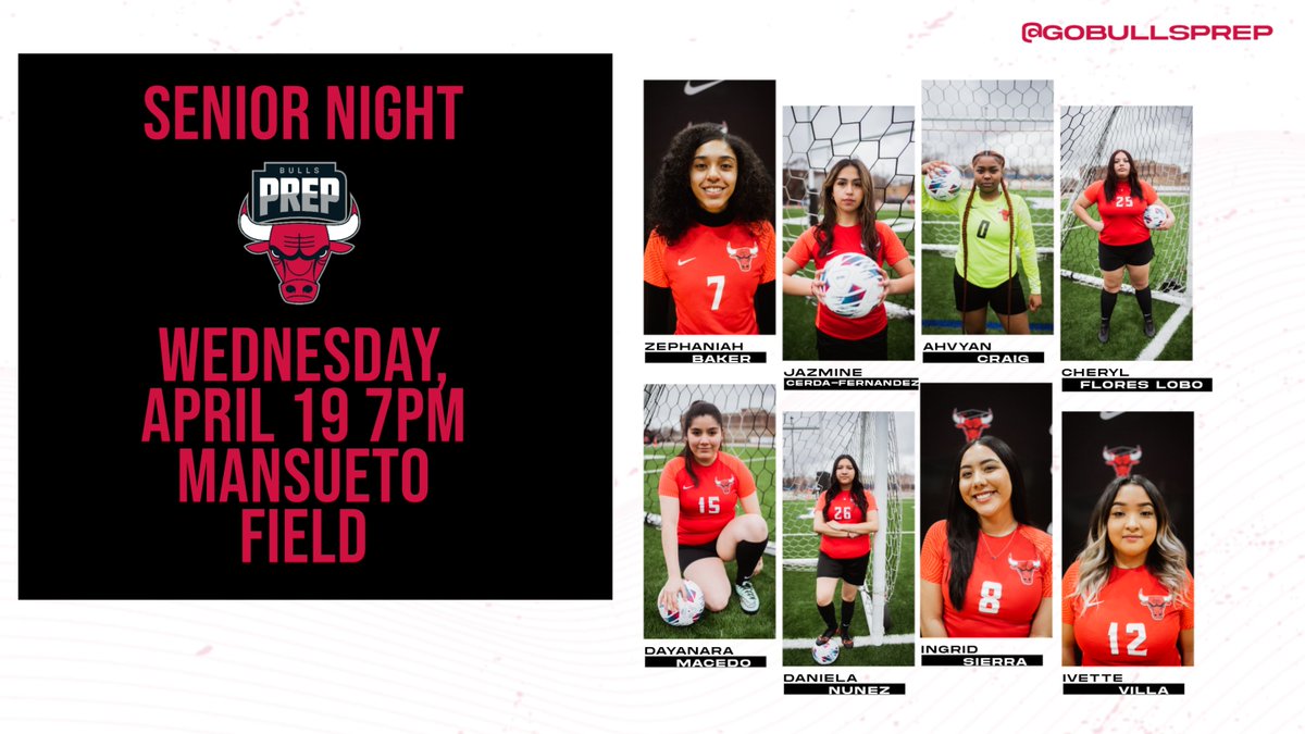 GoBullsPrep's tweet photo. Its SENIOR NIGHT for Bulls Prep Girls Soccer!  Come out and support and honor the class of 2023 TONIGHT!  7pm start time at Mansueto Field.

#WeOverMe @BeNobleLeague https://t.co/41FE3wMhRM