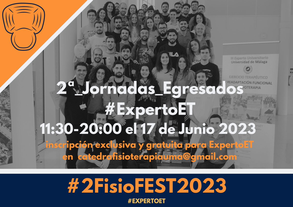 📢#ExpertoET 
¿Te lo vas a perder? 
"Conecta con los ExpertoET <a href="/CatedraFisUMA/">Cátedra Fisioterapia UMA</a> de la <a href="/infoUMA/">Universidad de Málaga</a> de tu #casa el 17 de junio en Malaga y re-encuentrate con tus compañeros de promoción. #FisioESCAPE #update #NetworkingPhysio #EjerFISIOterapeutico #FisioterapiaSigloXXI