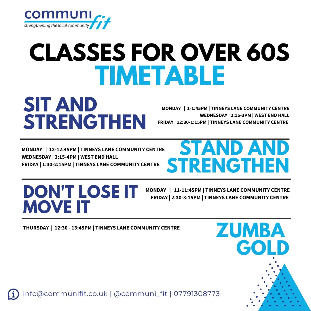 communifit's tweet image. UPDATED CLASSES CHECK ✨

We have updated our class timetable to now have Zumba Gold for our over 60s timetable.

Remember if there are any classes you would like to see added to the timetable - let us know!

#Communifit #ExerciseClass #Sherborne