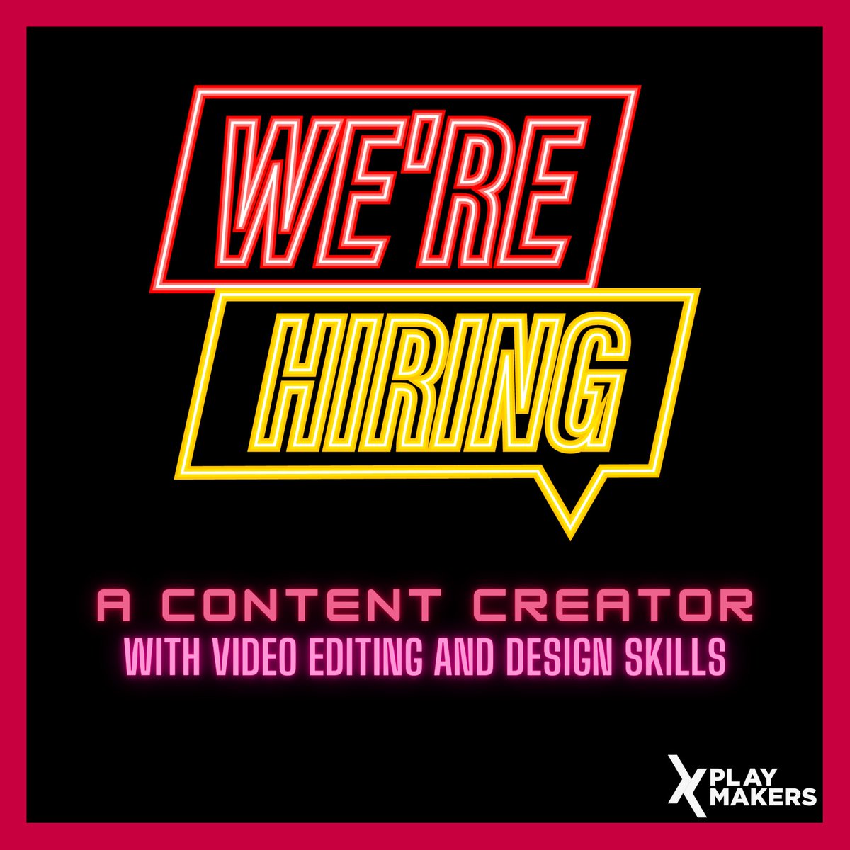 We are always looking to improve our creative product and if you are someone that likes making cool stuff, with really cool people, for really cool brands, we’d be cool with you sending your portfolio or CV to warwicka@playmakers.co.za