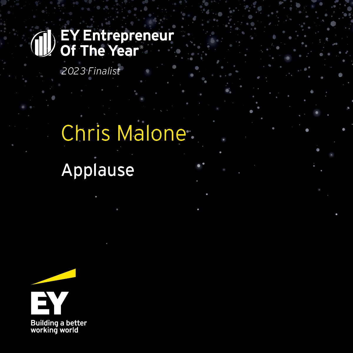 applause's tweet photo. We're incredibly excited to announce Applause CEO @ChrisMalone is selected as an Entrepreneur Of The Year® 2023 New England Finalist! #ApplauseNation couldn't be prouder @EY_US #EOYUS #EOYNE. https://t.co/spDaoWDGe0 https://t.co/Lfbcl0AqLq