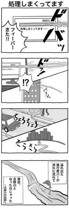 #4コマ漫画
「処理しまくってます」 