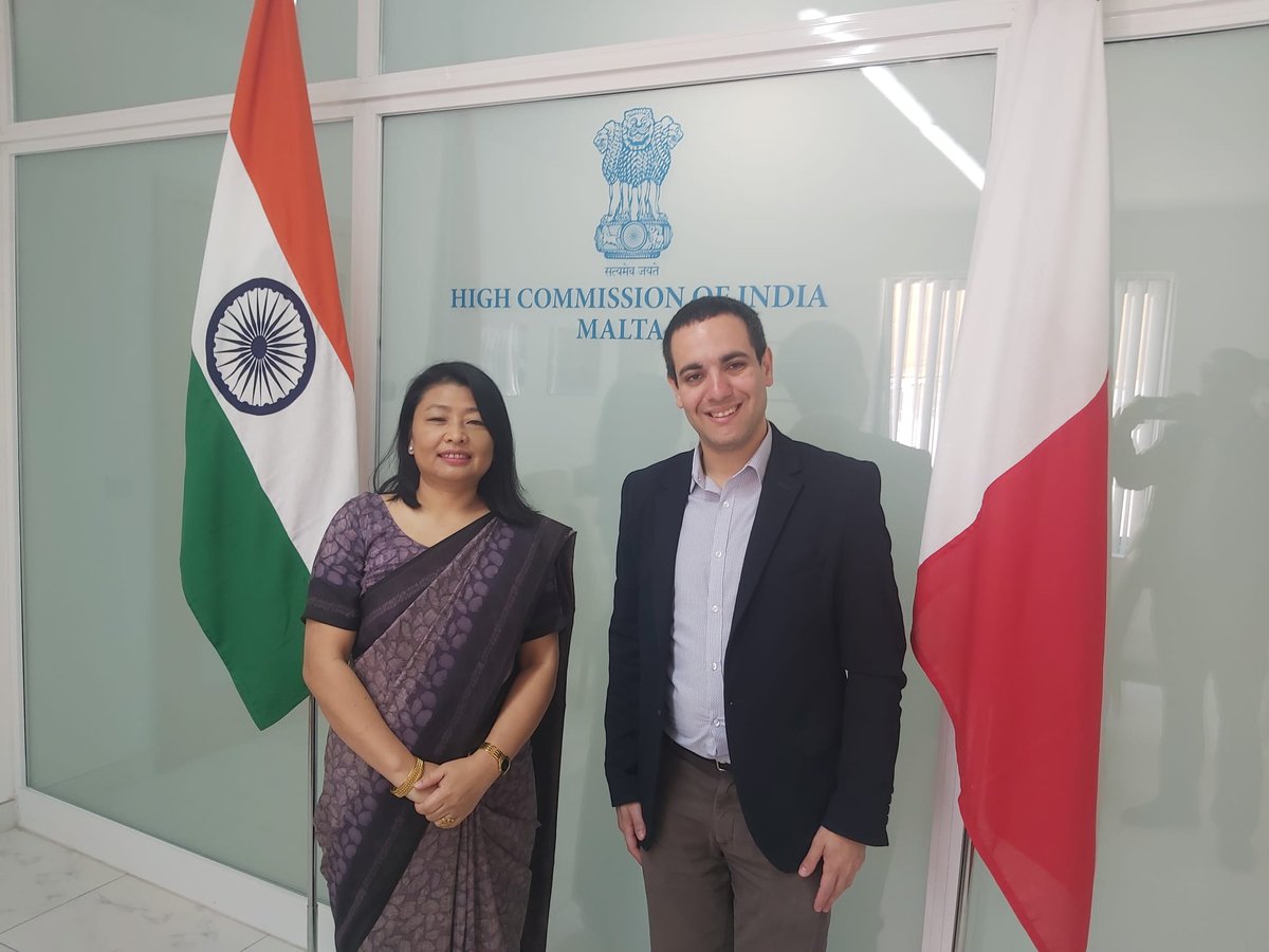 HCI was pleased to receive <a href="/PiccininoM/">Michael Piccinino</a> today. 

His journey from youth politics to Secretary General of Partit Nazzjonalista(PN), making him youngest SG of PN since WW II is impressive. 

HC @gloriagangte shared about diversity of Indian polity &amp; vibrant democracy. <a href="/MEAIndia/">Randhir Jaiswal</a>