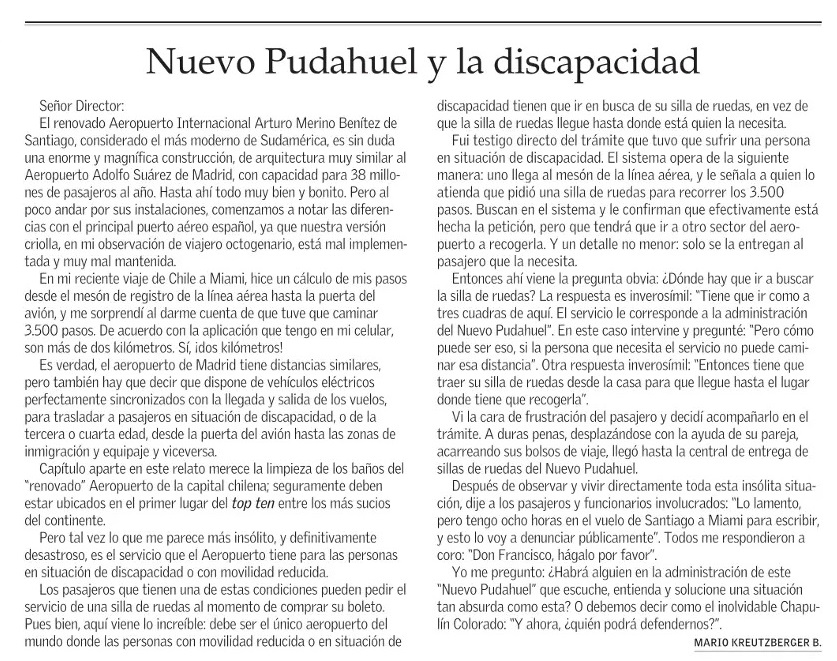 elpipe_vasquez's tweet photo. «'Lo lamento, pero tengo ocho horas en el vuelo de Santiago a Miami para escribir, y esto lo voy a denunciar públicamente'. Todos me respondieron a coro: 'Don Francisco, hágalo por favor'.»

Mario Kreutzberger https://t.co/0ME9emULYG
