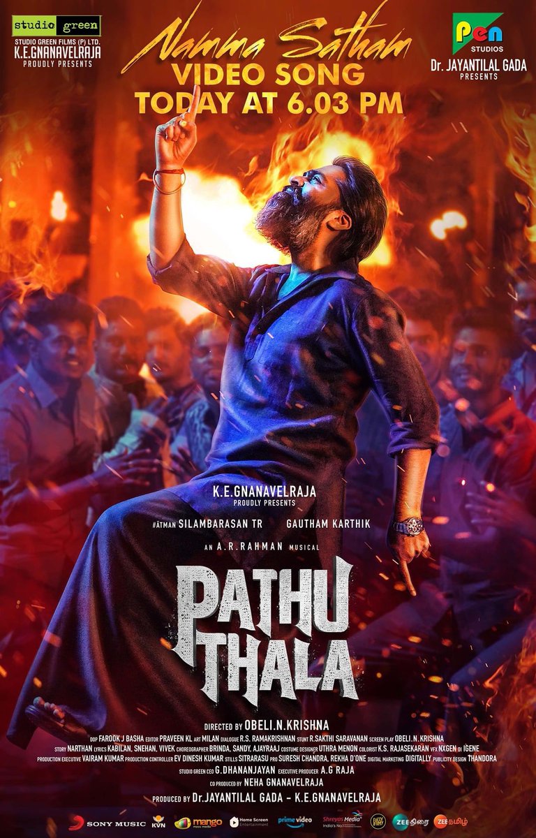 Gmadhu_anActor's tweet photo. Pathu Thala - Namma Satham Video | Silambarasan TR | A. R Rahman | Gauth... https://t.co/nAmtax2abh via @YouTube

#PathuTala #StudioGreen #Gnanavelraja 
#Narthan #Obilikrishna #STR #AGR #SilambarasanTR
#ARRahman #Atman
#GauthamKarthik #Teejayarunasalam
#Madhuguruswamy #Singa https://t.co/cQqSV4Oltt