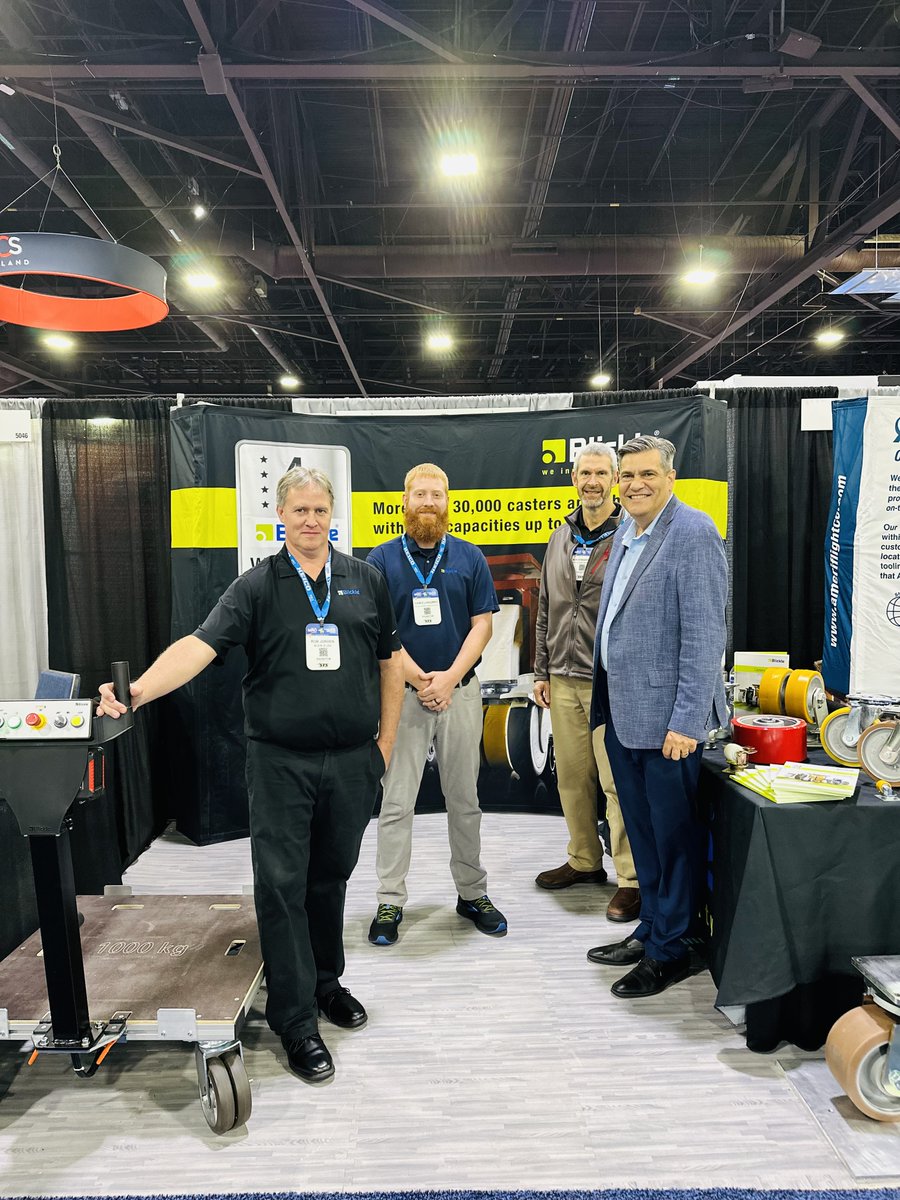 BlickleUSA's tweet photo. Good morning from #AviationMRO in Atlanta, GA! 

We are ready to discuss the benefits of our #springloaded jet engine stand #caster and how the #ErgoMove can increase #efficiency and #productivity for your company!

Come see us today at booth 5048! https://t.co/qOZZS6H8Si