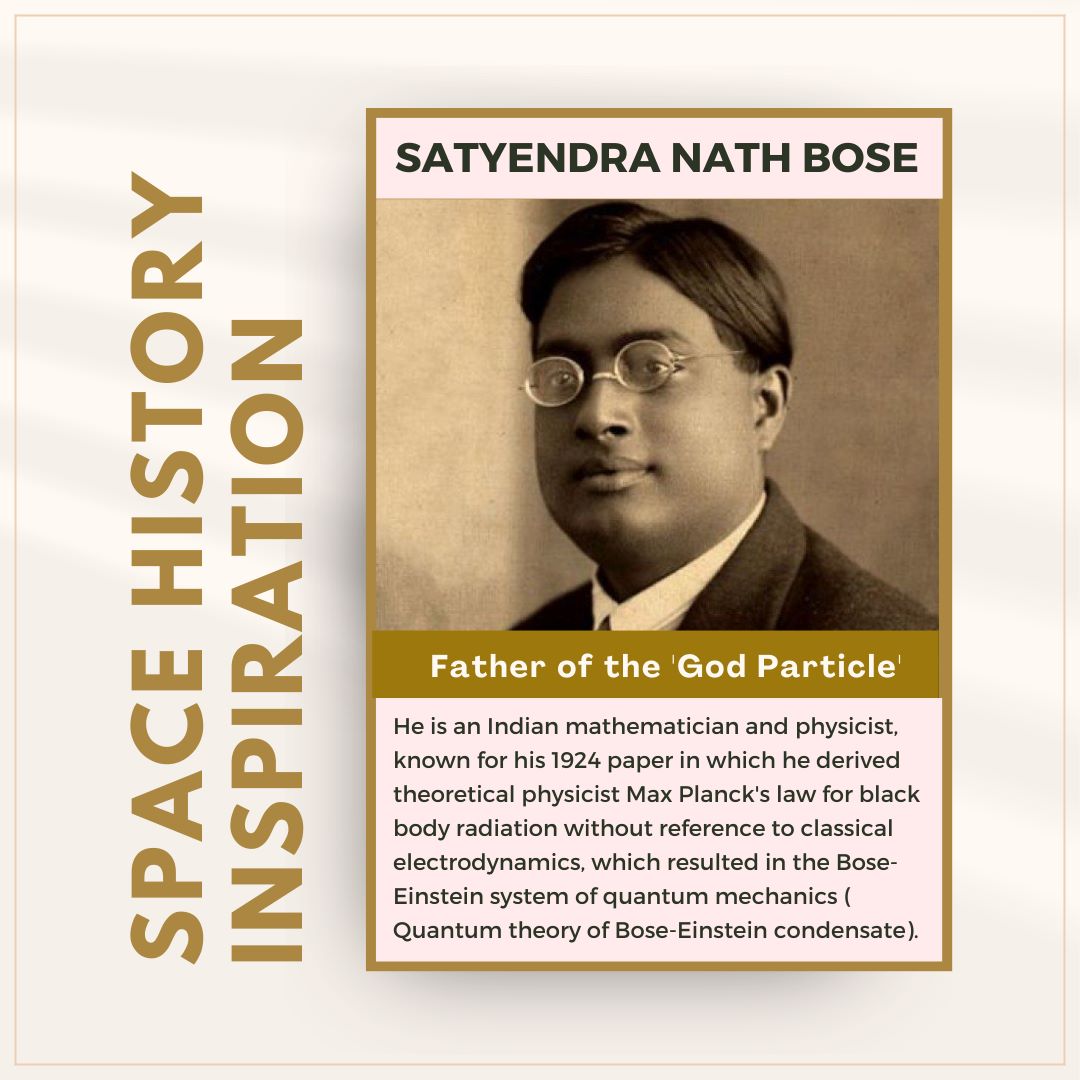 movisvitcc's tweet photo. SN Bose is one of those mathematician and physicist who contributed tremendously in the field of science, yet didn’t receive the Nobel prize.
#MOVISatHERC23 #spacehistory #india #scientist #physicist #inspiration #quantumparticle #history #quantummechanics #boson #team #dyk https://t.co/hkagP6Eq7W