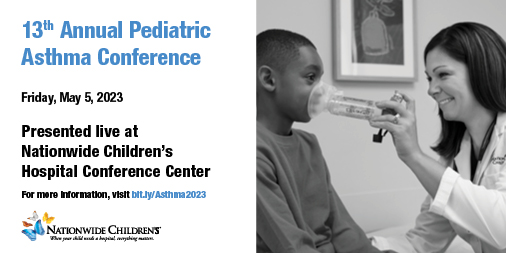 Nationwide Children's Clinical & Research Updates (@nchfordocs) on Twitter photo NCH's 13th annual pediatric asthma conference returns May 5. Join us in-person to earn 5.75 CME credits, hear from <a href="/wphipmd/">Wanda Phipatanakul</a> <a href="/CrunchyAllergy/">Kara Wada, MD</a> and more. Details & registration: bit.ly/Asthma2023 #Asthma #MedEd #PediatricAsthma #CME NCH's 13th annual pediatric asthma conference returns May 5. Join us in-person to earn 5.75 CME credits, hear from <a href="/wphipmd/">Wanda Phipatanakul</a> <a href="/CrunchyAllergy/">Kara Wada, MD</a> and more. Details & registration: bit.ly/Asthma2023 #Asthma #MedEd #PediatricAsthma #CME