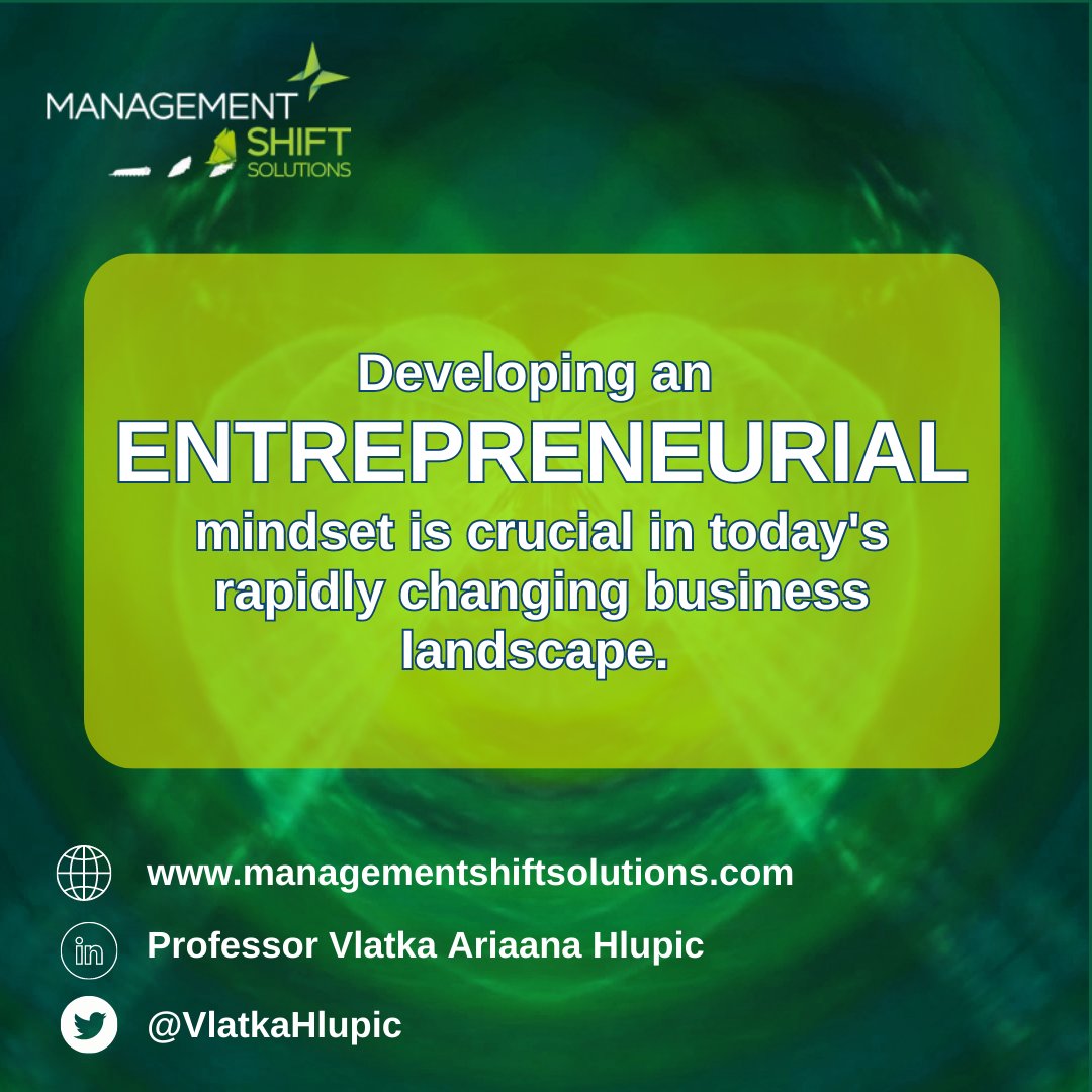 In the current business climate, developing an entrepreneurial mindset has become increasingly important, as industries continue to undergo rapid change and disruption. 

#EntrepreneurialMindset #Innovation #Creativity #Agility #StartupSuccess #Mentorship #BusinessDisruption