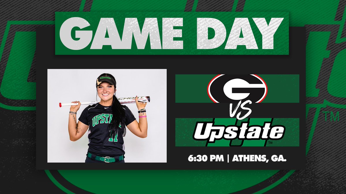 UpstateSoftball's tweet photo. ⚔️ 𝑮𝑨𝑴𝑬 𝑫𝑨𝒀 ⚔️ 

Nothing like a break from the Big South to take a trip to Athens to take on the Dogs.

📌 Athens, Ga.
🆚 #9 Georgia
🕔 6:30 p.m.
📊 https://t.co/X0PnJIqw69
📺 https://t.co/04w9ieAKKp

#SpartanArmy ⚔️ https://t.co/Pe5Z3kJrE7