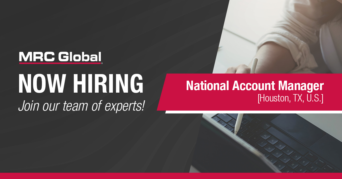 mrcglobal's tweet photo. We are looking for a National Account Manager to join our team of industry experts in the vibrant city of Houston, Texas. Take the first step and apply now: https://t.co/ja3Y5Kpqly​
​
#MRCGlobalHiring https://t.co/PiTfIFQYMi