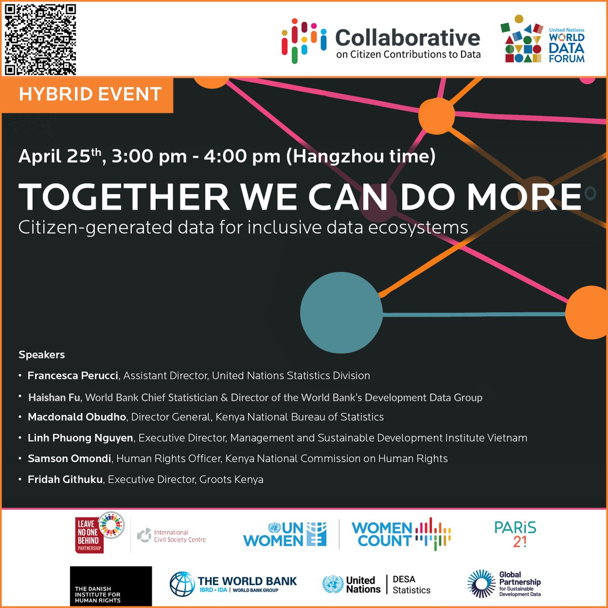 #SaveTheDate: We are hosting a joint side #event at the @UNDataForum w/ @UNStats, @UN_Women, World Bank, @ContactPARIS21, @HumanRightsDK & @Data4SDGs  

Join our panel & learn how Citizen Generated #Data promotes social #inclusion & fosters participation 👉bit.ly/3UPPnRf