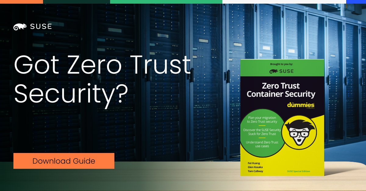 spearing_a's tweet photo. It's #KubeCon week and this is a great time to think about a #zerotrust strategy for container and Kubernetes security. Get the eBook Zero Trust Container Security for Dummies here: https://t.co/muIgc5pn9r

#containersecurity #kubernetessecurity #kubernetes #containers https://t.co/IwfumYAD32