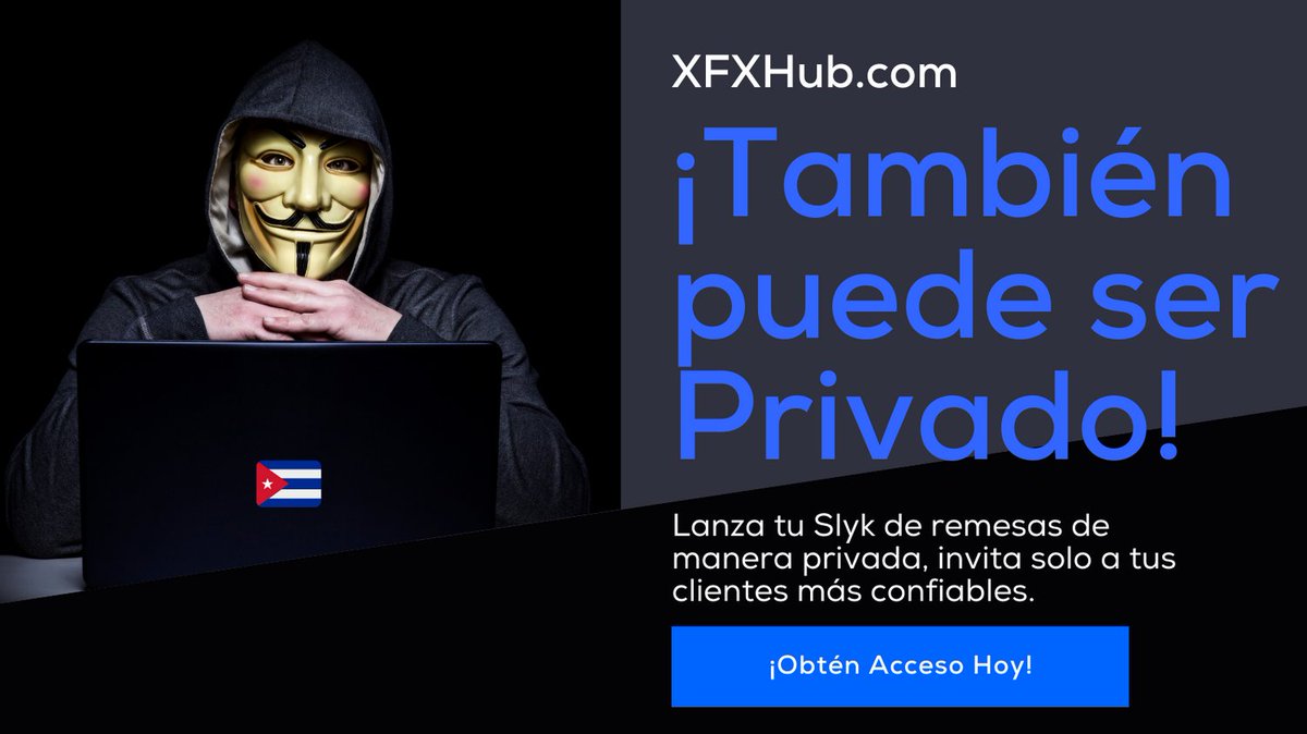 Lanzar tu negocio de remesas nunca ha sido más fácil y seguro con xfxhub.com y Slyk. 

En la pestaña Settings > General de tu Panel de Control, puedes marcar tu Slyk de remesas como Privado y solo invitar a tus clientes de confianza.