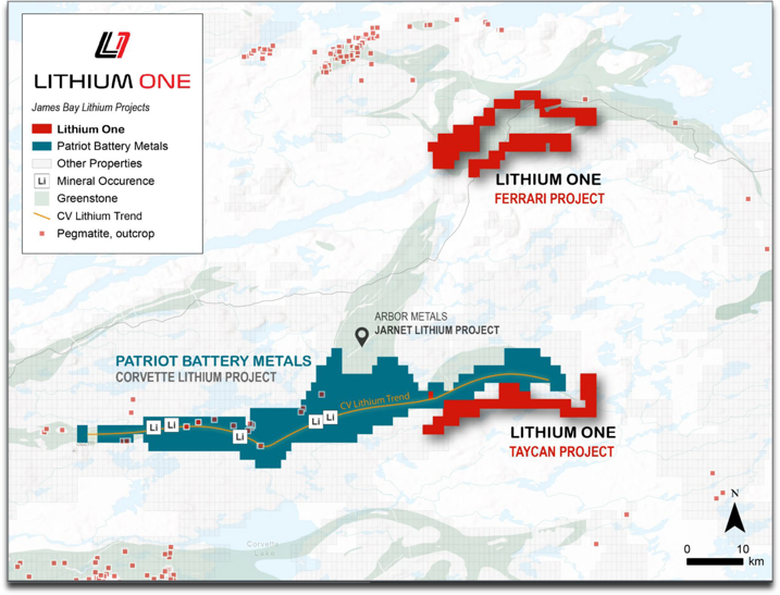 LithiumOneMetal's tweet photo. Lithium One’s priority project number 1 is Taycan:  adjacent to $PMET, located in the 50 km “CV Lithium Trend”, covered in white pegmatite outcrops prospective for high-grade lithium. Work program begins in June. $LONE.V #lithium #miningstocks #batterymetals https://t.co/HRD5f0oMrT