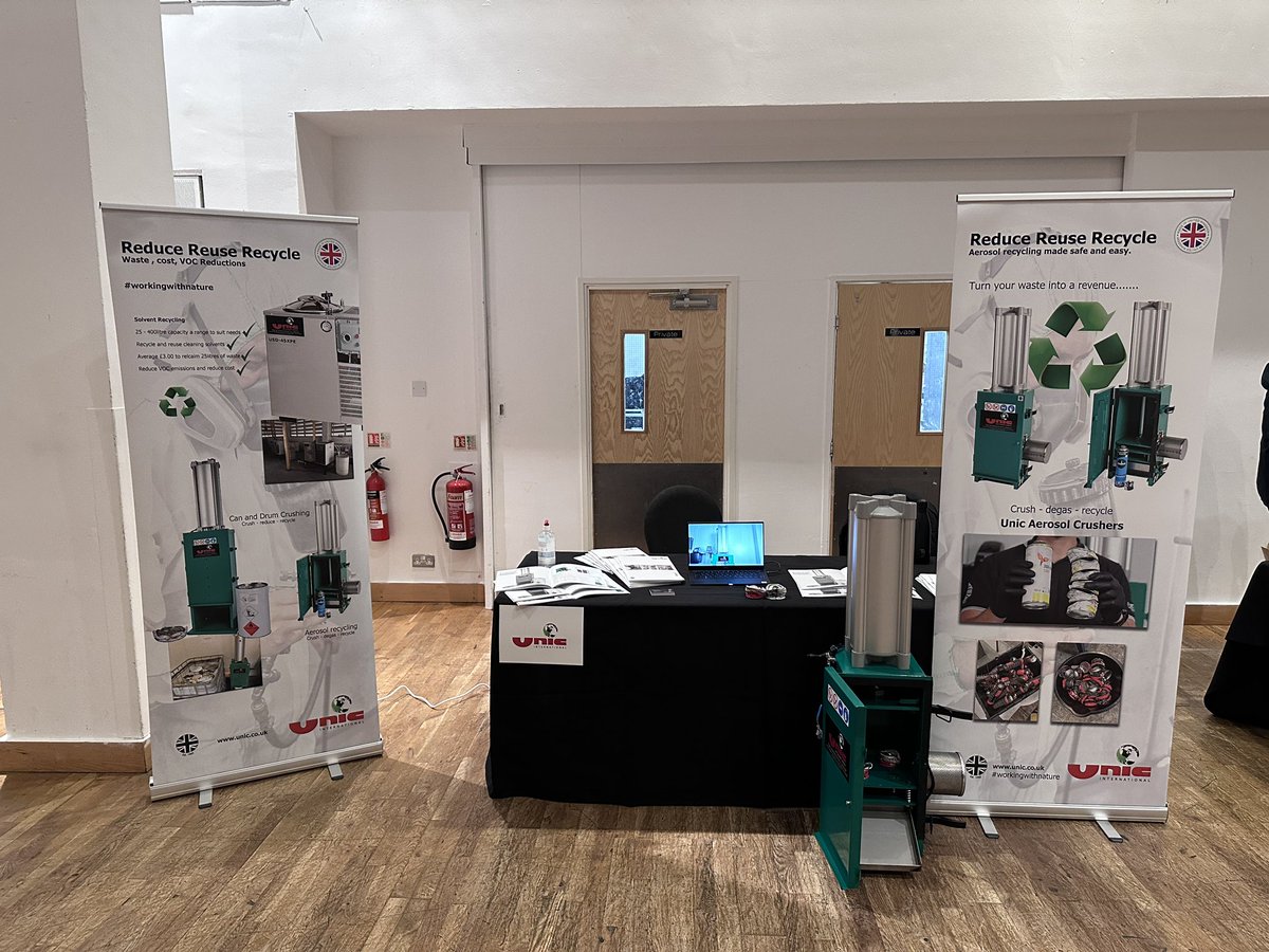 UnicInternation's tweet photo. Attending British Aerosol Manufacturers'​ Association #innovationday at Royal Armouries.

#aerosolrecycling made safe and easy!

Crush degas recycle waste #aerosol 
Recycling made easy! 

#aerosol #recycling #madeinuk #carbonfootprint #costreduction https://t.co/kV7VQRBH38