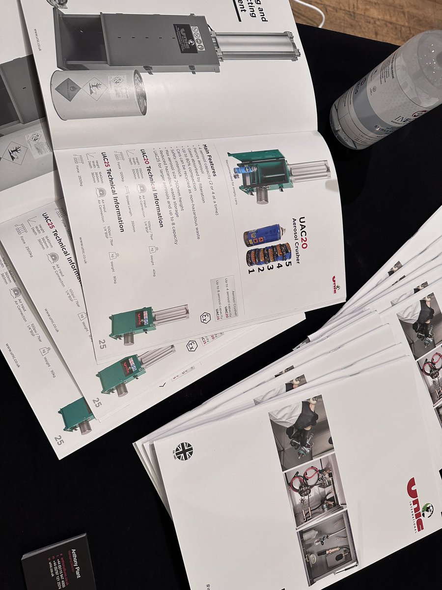 UnicInternation's tweet photo. Attending British Aerosol Manufacturers'​ Association #innovationday at Royal Armouries.

#aerosolrecycling made safe and easy!

Crush degas recycle waste #aerosol 
Recycling made easy! 

#aerosol #recycling #madeinuk #carbonfootprint #costreduction https://t.co/kV7VQRBH38