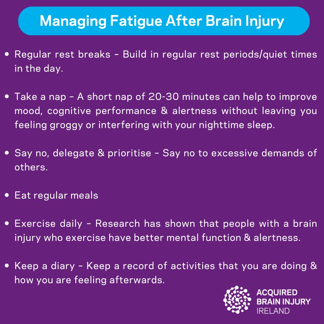 Are you living with a brain injury? Do you often feel exhausted and overwhelmed? One of the most common symptoms of an acquired brain injury is fatigue. Here are some tips to help you manage your fatigue. Take a look 
#braininjury #braininjurysupport