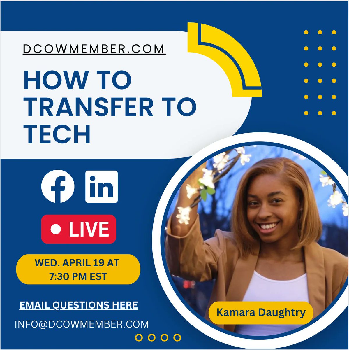 Kae_Success's tweet image. Ready to make the switch to tech but don't know where to start?
Join me for a live session on Wednesday, April 19 at 7:30 PM EST, where I'll be sharing my top tips and insights on how to transition into the tech industry.
#TechCareer #TechTransition #CareerChange
#TechSkills