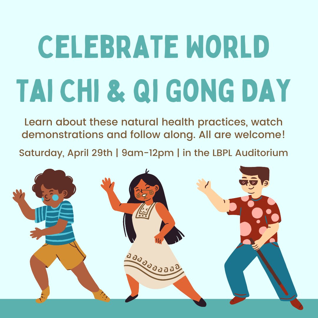 lbplny's tweet photo. Join Toburan Wholistic Health Initiative at the LBPL for World Tai Chi &amp; Qi Gong Day! Register here: https://t.co/qODO29sXtc #lbplny #taichi #qigong #worldtaichiandqigongday https://t.co/mRHR7iY5UI