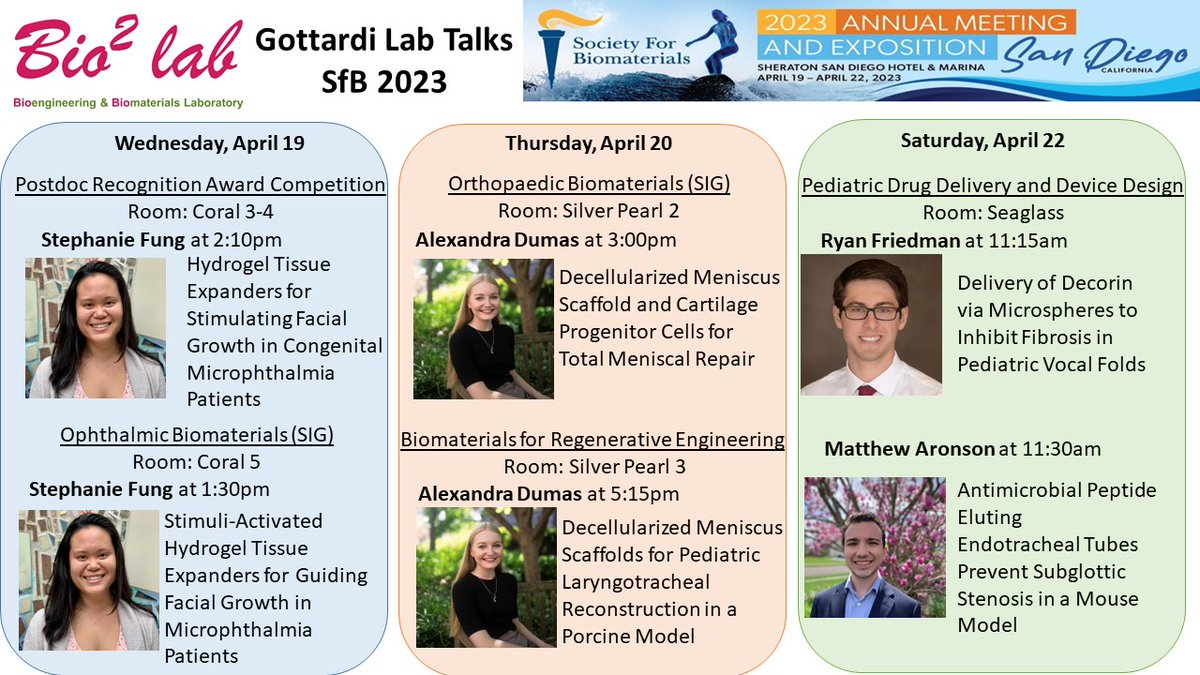 Riccardo Gottardi (@ricgottardi) on Twitter photo Come to the lab talks at <a href="/SFBiomaterials/">SFBiomaterials</a> #SFB2023 from ophthalmic biomaterials today <a href="/StephanieLFung/">Stephanie Fung</a> , to meniscus & airway repair tomorrow <a href="/AlexandraADumas/">Alexandra Dumas</a>, to pediatric vocal fold regeneration <a href="/RyanM_Friedman/">Ryan Friedman</a> & host-microbiome interaction <a href="/AronsonMatthew1/">Matthew Aronson</a> Saturday Come to the lab talks at <a href="/SFBiomaterials/">SFBiomaterials</a> #SFB2023 from ophthalmic biomaterials today <a href="/StephanieLFung/">Stephanie Fung</a> , to meniscus & airway repair tomorrow <a href="/AlexandraADumas/">Alexandra Dumas</a>, to pediatric vocal fold regeneration <a href="/RyanM_Friedman/">Ryan Friedman</a> & host-microbiome interaction <a href="/AronsonMatthew1/">Matthew Aronson</a> Saturday