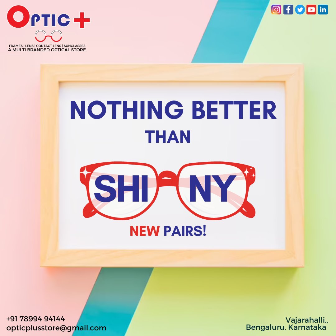 optic_plus_'s tweet photo. Reflecting a world of possibilities through these shiny glasses.

For More Info
+91 78994 94144
opticplusstore@gmail.com

#opticplus #sunglasses #shinyglasses #eyewearshop #eyewear #eyewearcollection #mensfashion #womenfashion #vajarahalli #bengaluru #fashion #frames https://t.co/92VBdNeGtj
