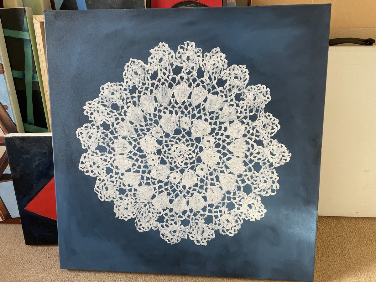 tom_mence's tweet photo. @Textilesgold @GoldsmithsLib Love a Doily… oil on canvas https://t.co/cATQclahOc