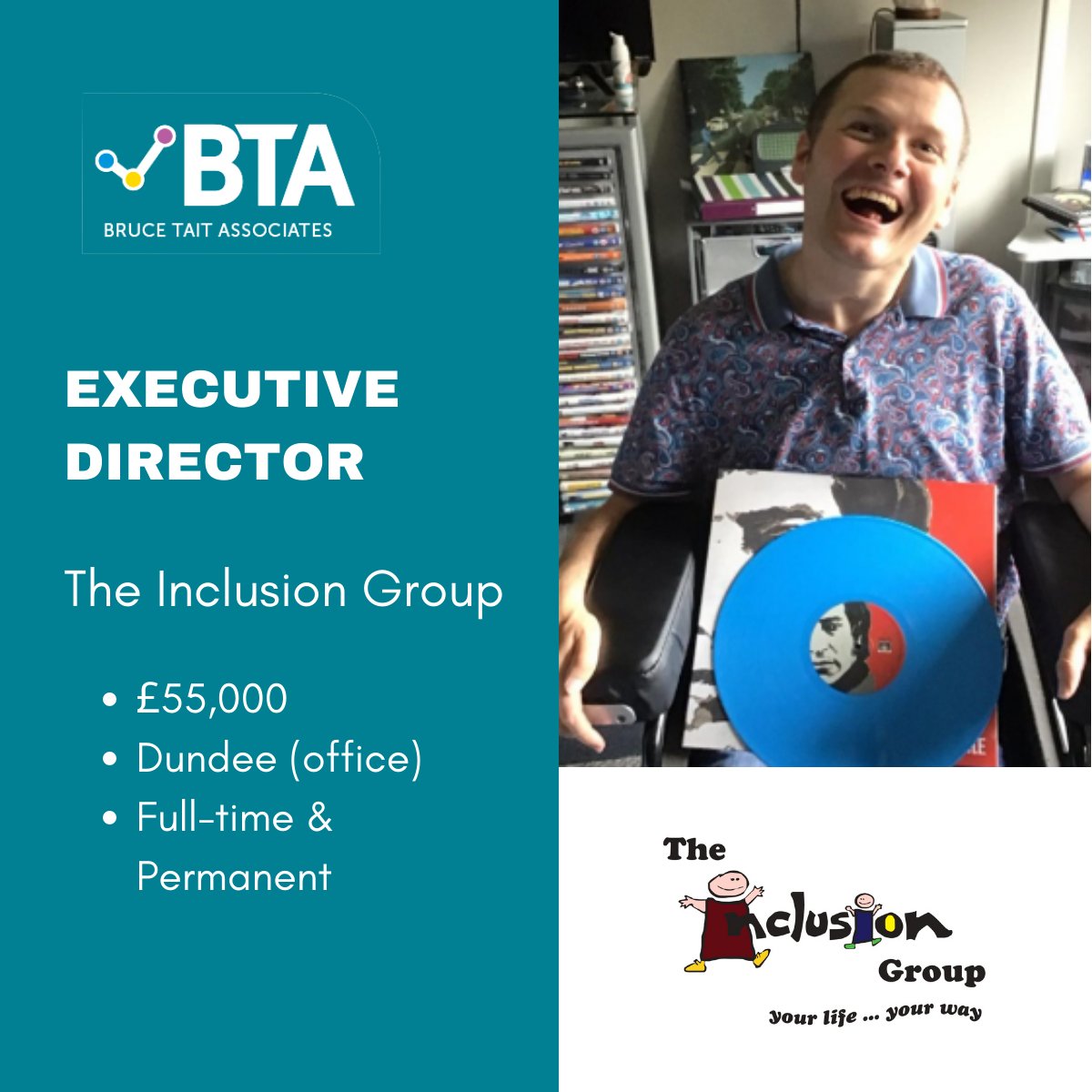 The Inclusion Group Dundee
Executive Director
£55,000
Dundee (office-based)
Full-time and Permanent

For more information about this exciting opportunity: brucetaitassociates.net/vacancy/25
