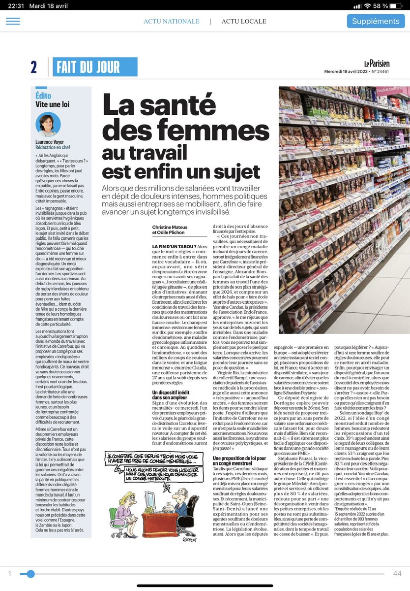 FBayre's tweet photo. Présentation ce matin du très beau plan de @CarrefourFrance en faveur de la santé des #femmes 🚺 au travail par @bompard et @IamJulieGayet , co fondatrice de la #fondation Info-#endométriose 👍👇 https://t.co/RqZgi0td0v