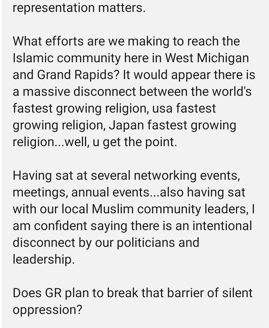 CommerceTable's tweet photo. #GrandRapids #RepresentationMatters #DEIslam 

Bigotry at @GRChamber ? Shocked to discover #DEI is marketing for them. A hypocrisy.  A farse. engagement with the underrepresented #Islamiccommunity of @MichiganUmmah @CAIRMI not seen as worthwhile investment or 'income' for city. https://t.co/WZe1OILgLm
