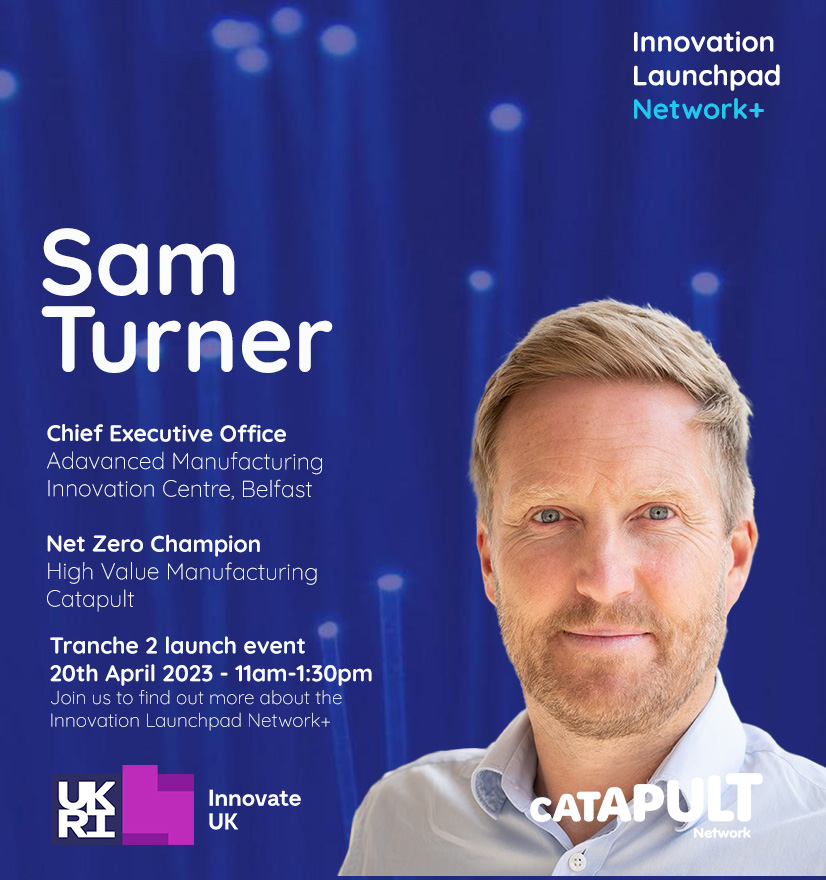 Delighted to welcome Sam Turner to our speaker line up for tomorrow's event.

HVMC's Net Zero Champion and incoming CEO at Belfast's Advanced Manufacturing Innovation Centre, Sam's got a whole host of knowledge in the area and we can't wait to hear his advice for UK academics.