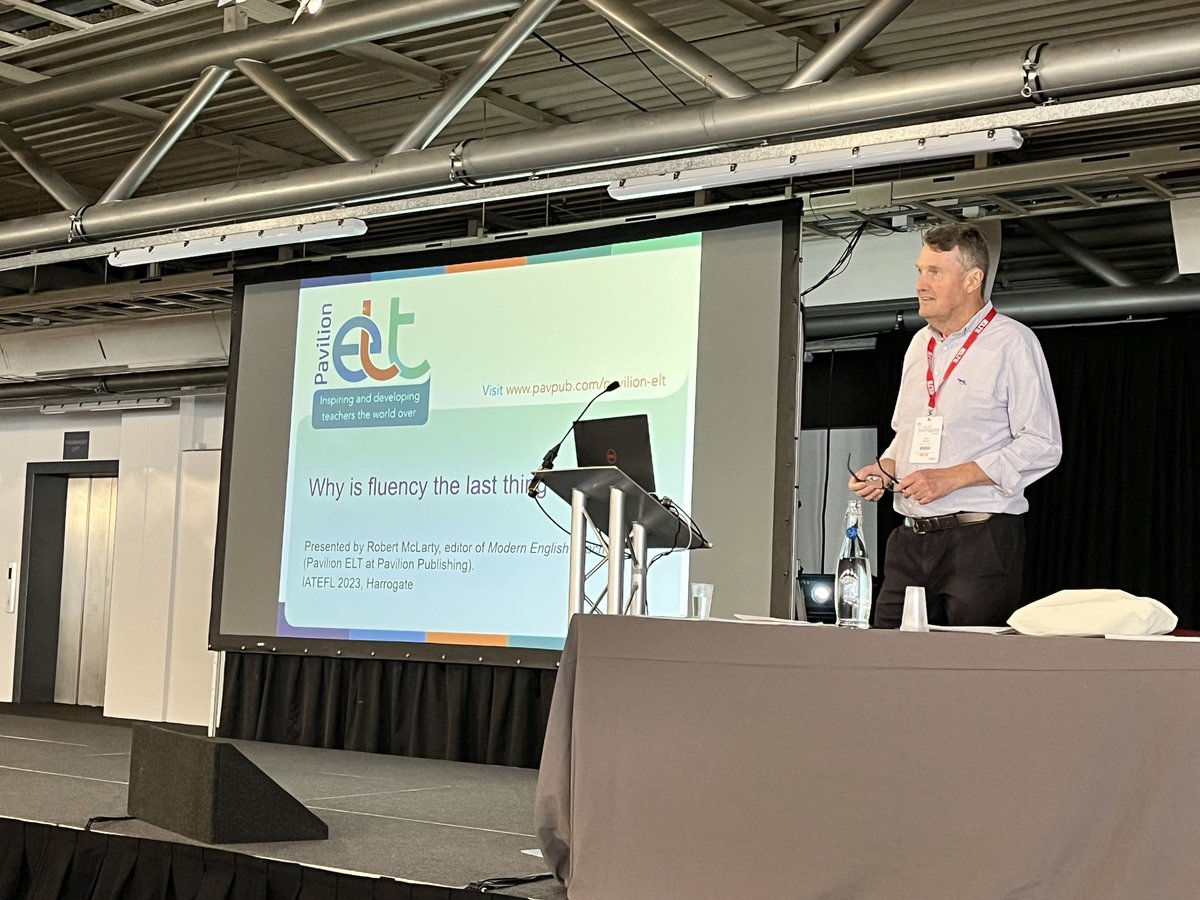 elteducator's tweet photo. Looking forward to seeing Robert McLarty, editor of @ModEngTeacher talking about fluency @PavilionELT #fluency #IATEFL https://t.co/D2qxQcpFPK