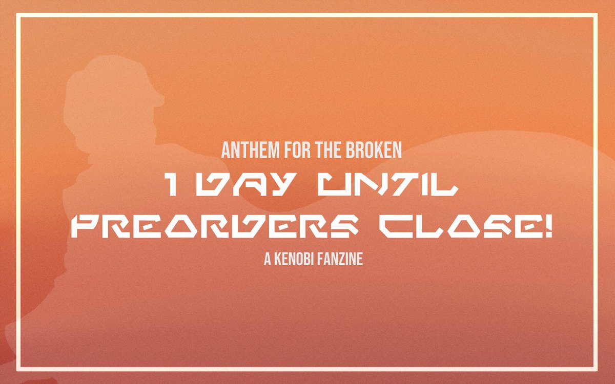 kenobizine's tweet photo. 1 DAY UNTIL PREORDERS CLOSE
Last Chance! We're 1 day away from closing our store - hurry up and grab your copy before it's too late!
https://t.co/mlPEzF3DUW https://t.co/PsCcNHkSeC