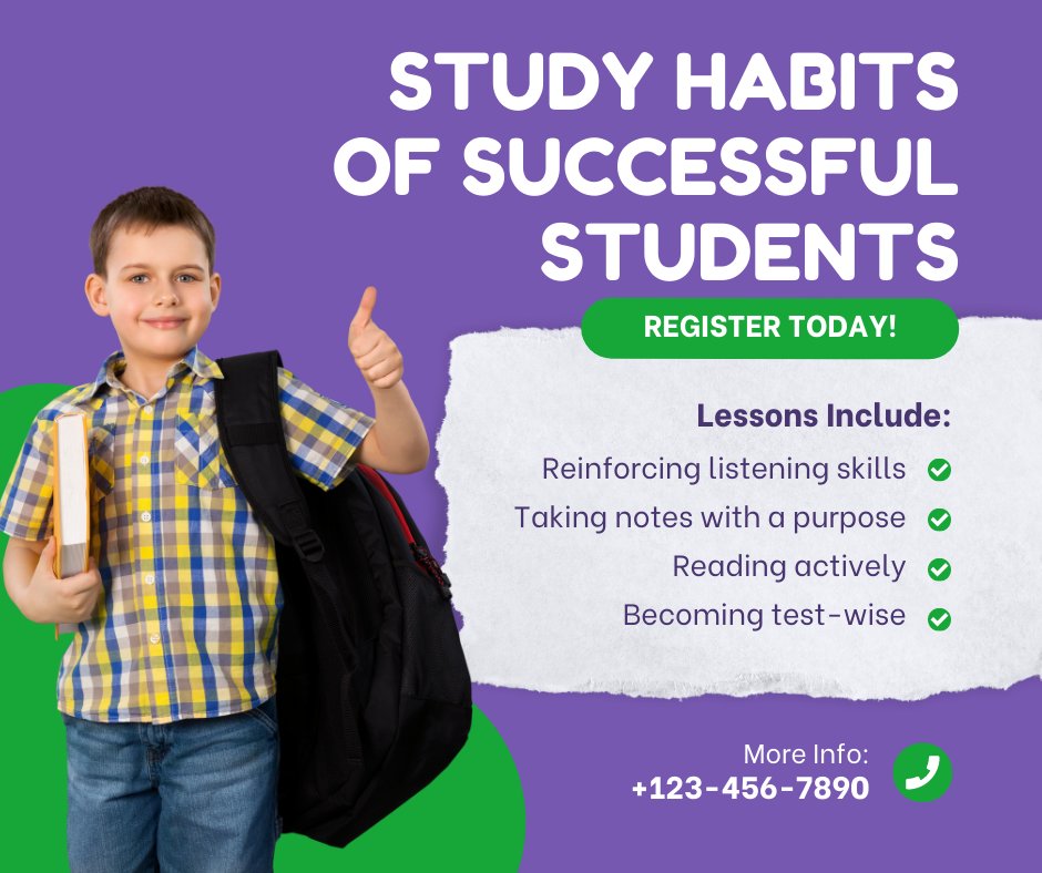 LRCpolk's tweet photo. Our Study Habits course is open to students 6-8th grades! ​​

Additional details:
💡 This is a virtual, small group course.
💡 Please ask about our Sliding Fee Scale based on gross family income.
💡 Scholarships are available to deserving students in need. https://t.co/4X3Ne8AQFs