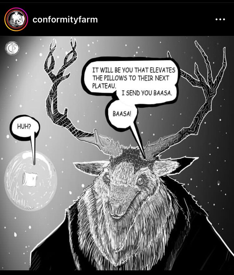 conformityfarm's tweet photo. Conformity Farm uses our debut #graphicnovel to build a #universe from scratch.. “In the beginning #Deergod creates planet Flufferton inhabited by a population of fluffy and squishy pillow beings. Check out “Mud is Good” created by Timothy James #ArtistOnTwitter https://t.co/yE3ERyGySI