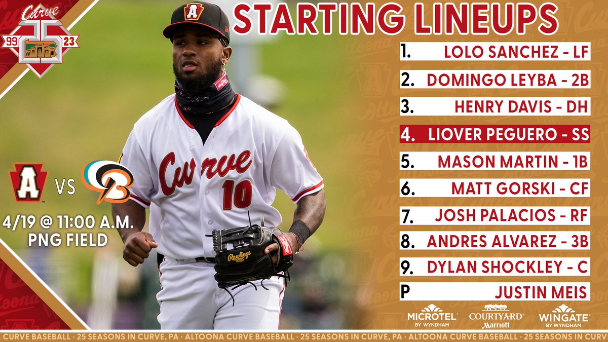 Day baseball coming soon! Check out this morning's starting lineup, with first pitch set for 11:00 a.m. at PNG Field!