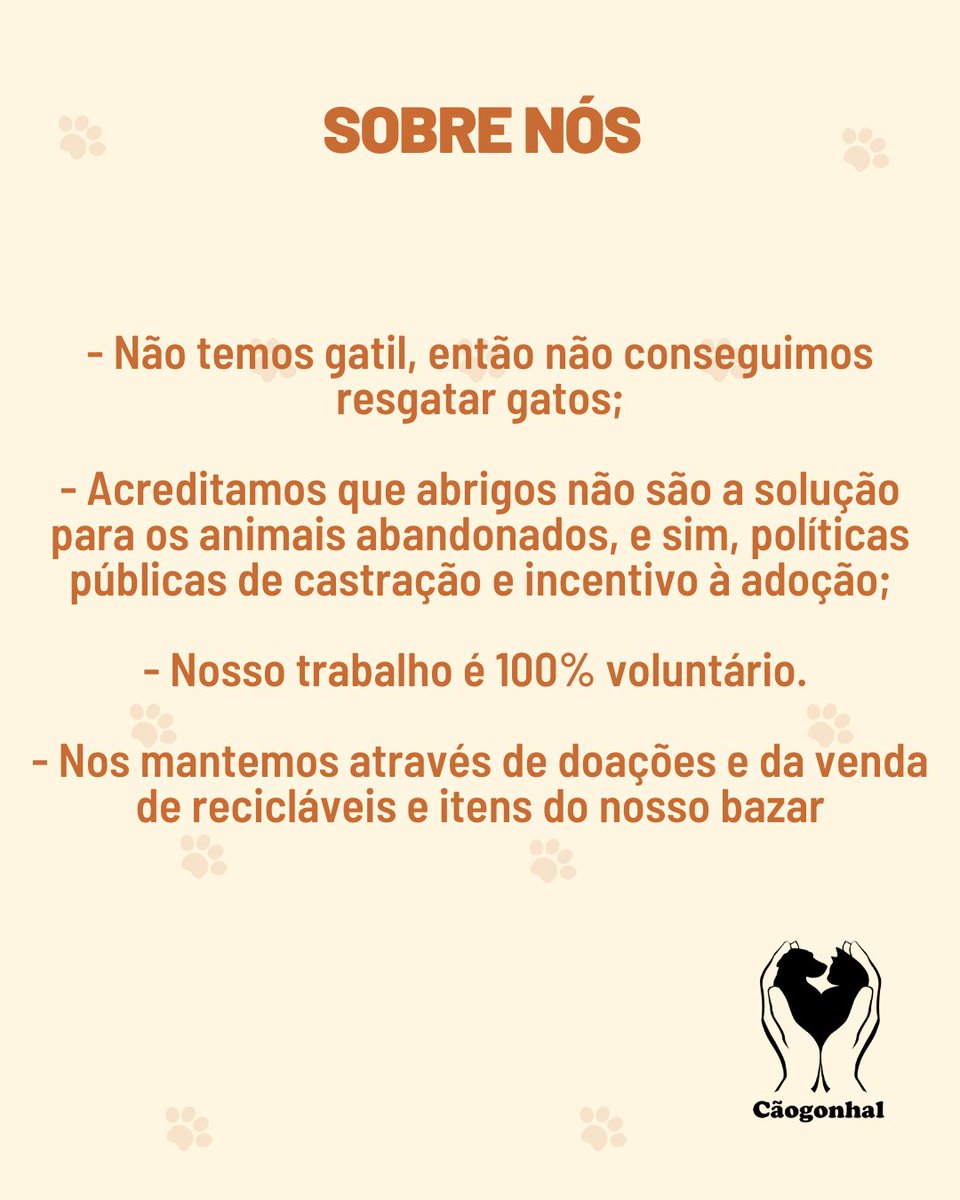 caogonhal's tweet image. Principais informações sobre nós:
Doações: - PIX: 42.751.211/0001-06 (CNPJ)
- PICPAY: @caogonhal
Site bit.ly/sitecaogonhal
Instagram/TIKTOK: @caogonhal
Conheça nosso abrigo: youtube.com/watch?v=jG4dSB…
