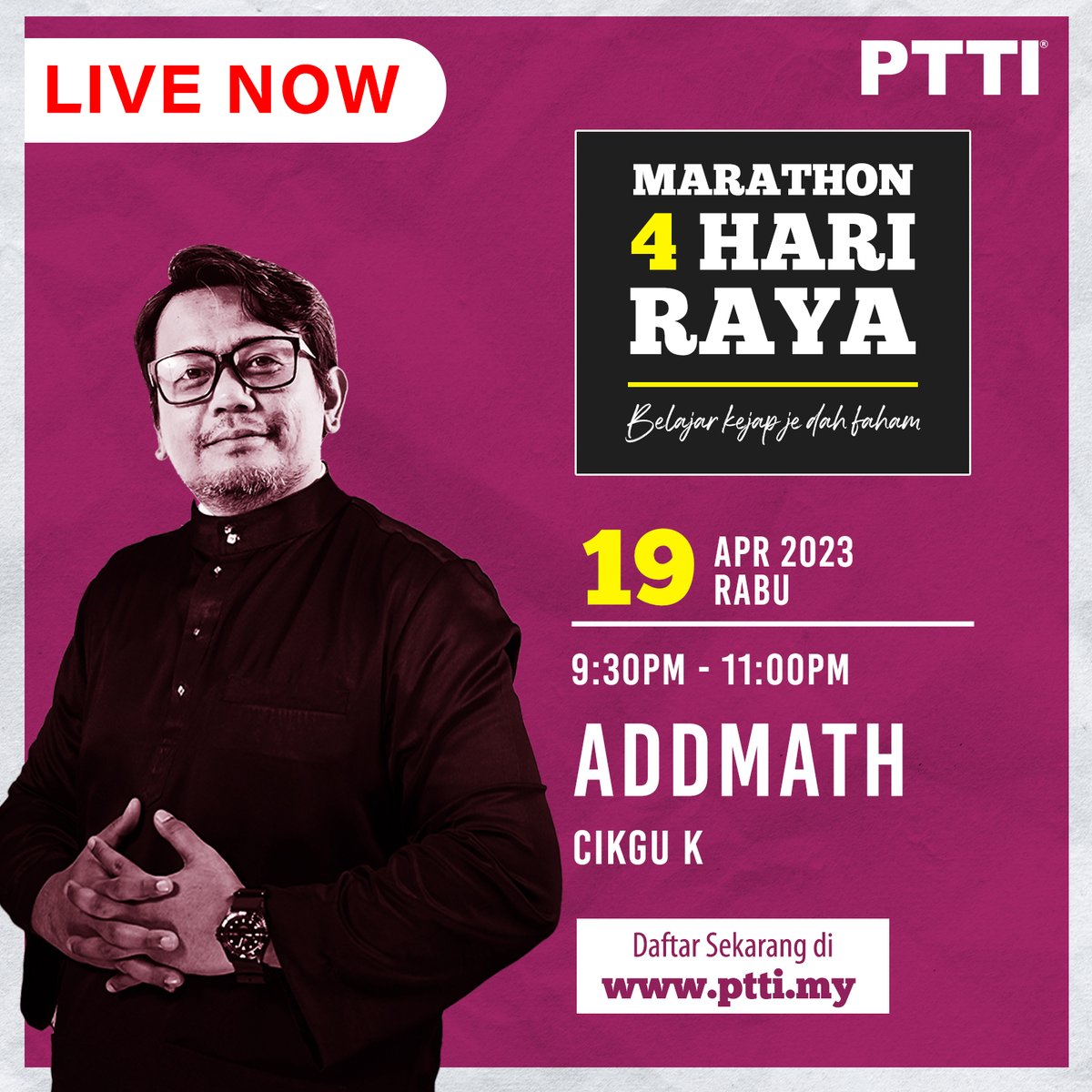 PTTIOfficial's tweet photo. Platform untuk sesi ke-3 subjek Addmath sudah dibuka.

Sesi akan bermula tak lama lagi. Jom masuk ke kelas semua!

https://t.co/dhA6awTDI1 https://t.co/iS6BFtEbcH